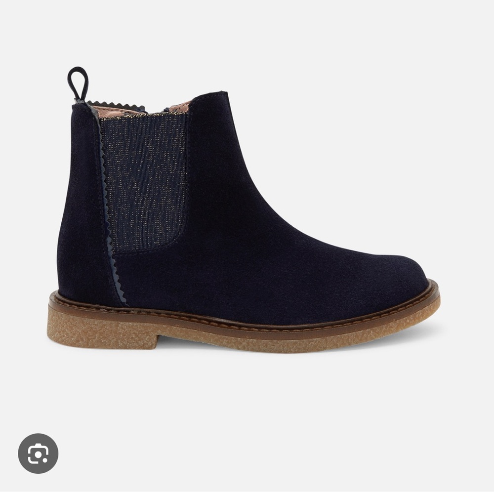 EUC Jacadi Navy Suede Ankle Boots